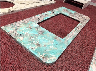 Amazonita Green Quartzite Bathroom Countertop Vanity Top