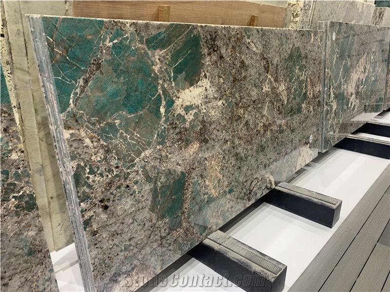 Amazonita Green Quartzite Bathroom Countertop Vanity Top