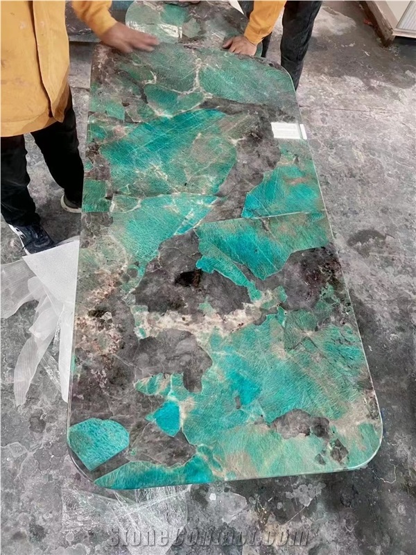 Amazonita Green Quartzite Bathroom Countertop Vanity Top