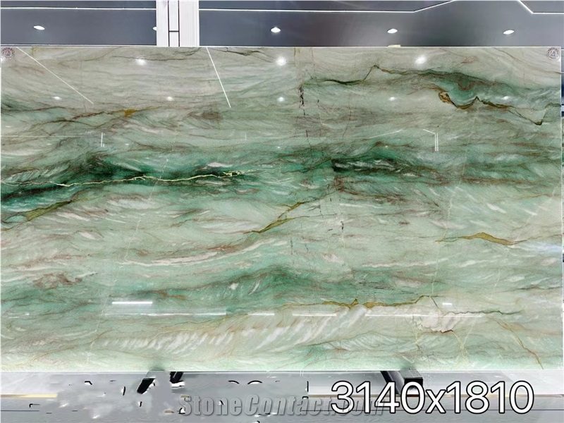 Brazil Emerald Green Verde Gaya Quartzite Slabs For Intorior