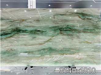 Brazil Emerald Green Verde Gaya Quartzite Slabs For Intorior