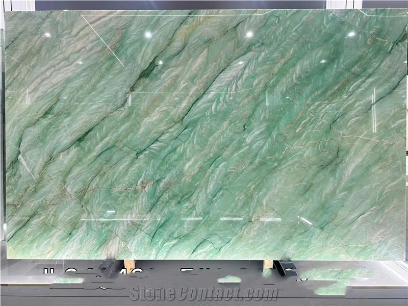 Brazil Emerald Green Verde Gaya Quartzite Slabs For Intorior