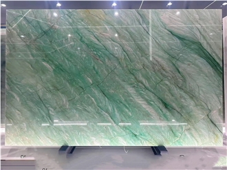 Brazil Emerald Green Verde Gaya Quartzite Slabs For Intorior