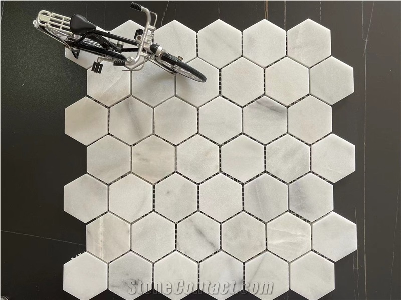 Classic Marble Backsplash Hexagon Mosaic Tiles For Wall