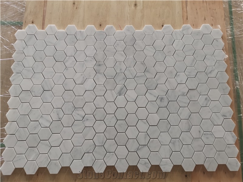 Classic Marble Backsplash Hexagon Mosaic Tiles For Wall