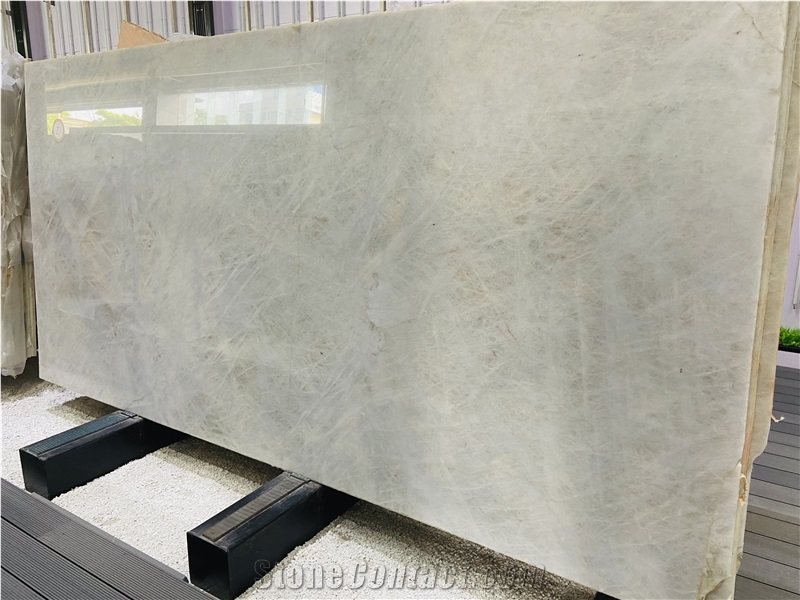Crytal Albino White Quartzite Slabs For Wall