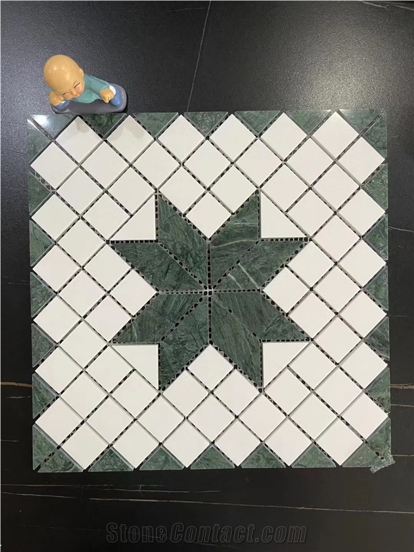 Green Marble Mosaic Tiles For Bathroom Backsplash