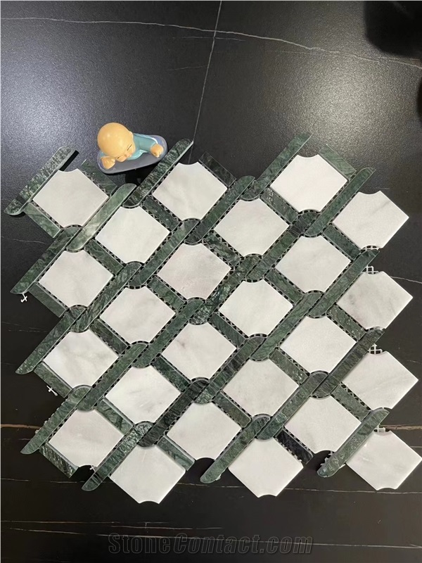 Green Marble Mosaic Tiles For Bathroom Backsplash