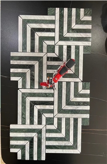 Green Marble Mosaic Tiles For Bathroom Backsplash