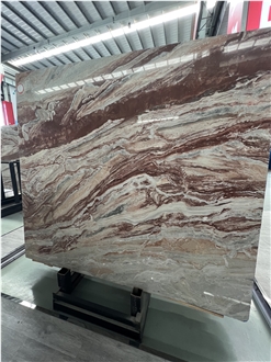 Italian Arabescato Orobico Monica Red Marble Slabs