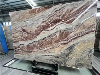 Italian Arabescato Orobico Monica Red Marble Slabs