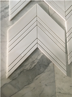 Marble Chevron Mosaic Tiles For Kitchen Basksplash And Floor