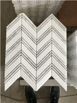 Marble Chevron Mosaic Tiles For Kitchen Basksplash And Floor