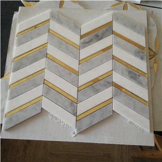 Marble Chevron Mosaic Tiles For Kitchen Basksplash And Floor