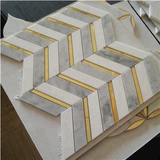 Marble Chevron Mosaic Tiles For Kitchen Basksplash And Floor