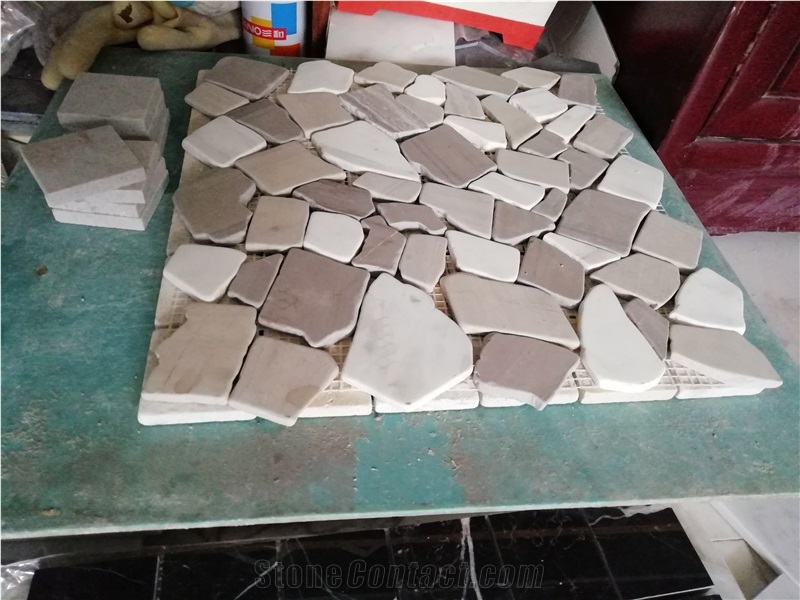 Natural Stone Tumbled Bubble Round Style Mosaic Tiles