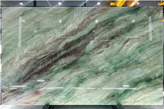 Polished Green Gaya Bordeaux Quartzite Slabs