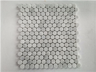 Round Penny Circle Marble Mosaic Tiles For Bathroom Wall