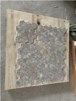 Round Penny Circle Marble Mosaic Tiles For Bathroom Wall