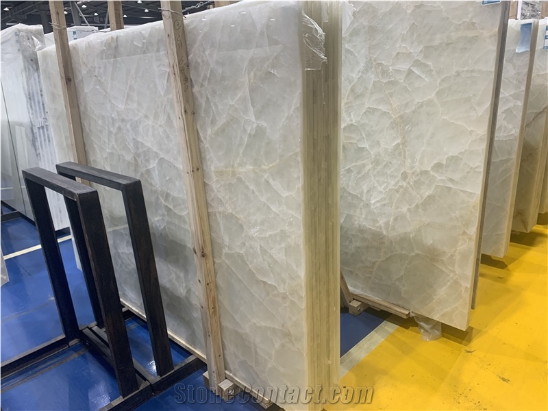 Translucent Crystal White Marble Slabs For Backlit Panel