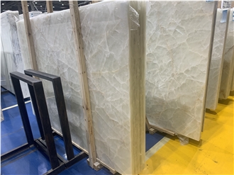 Translucent Crystal White Marble Slabs For Backlit Panel