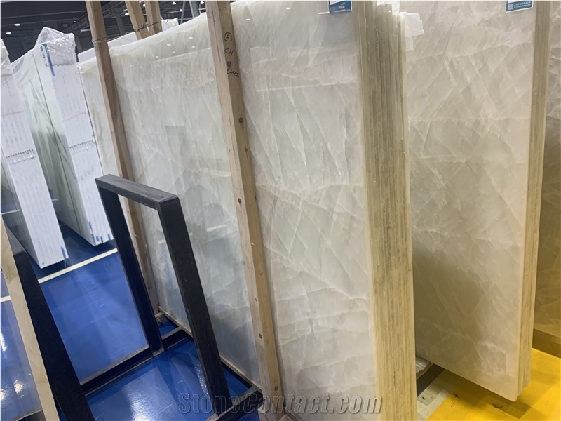 Translucent Crystal White Marble Slabs For Backlit Panel