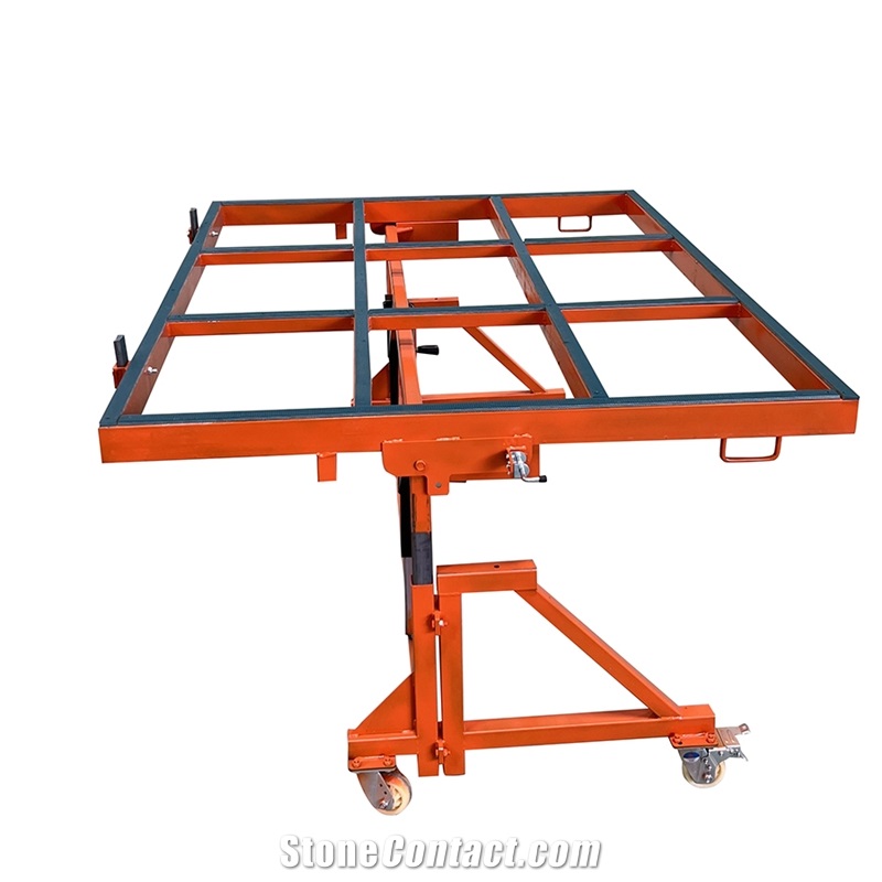 Stone Working Table With Rubber Transport Cart F