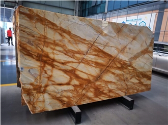 Siena Gold Marble Slabs In Building Decoration Applications
