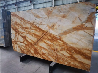 Siena Gold Marble Slabs In Building Decoration Applications