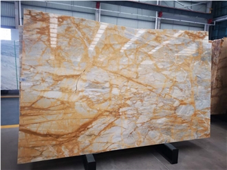 Siena Gold Marble Slabs In Building Decoration Applications