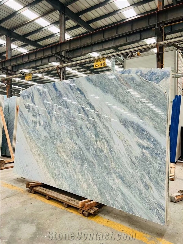 Yunnan Crystal Blue Marble Slabs For Deco Design Application