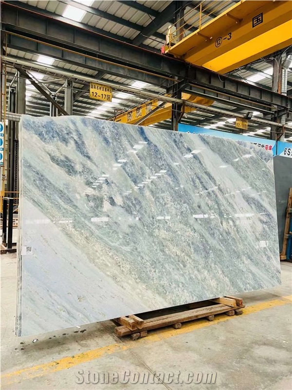 Yunnan Crystal Blue Marble Slabs For Deco Design Application