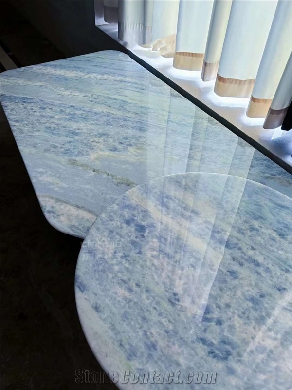 Yunnan Crystal Blue Marble Slabs For Deco Design Application