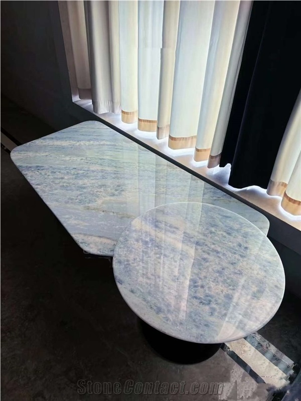 Yunnan Crystal Blue Marble Slabs For Deco Design Application