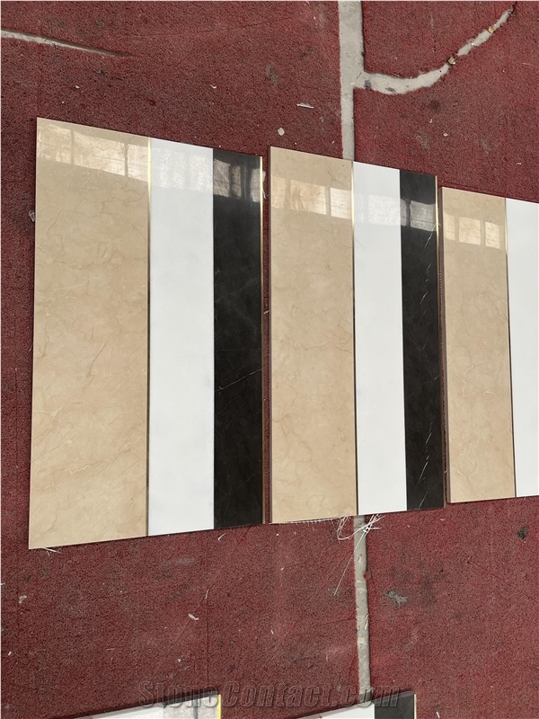 Thassos White And Black Marble Border Floor Skirting