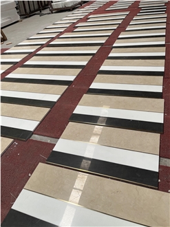 Thassos White And Black Marble Border Floor Skirting