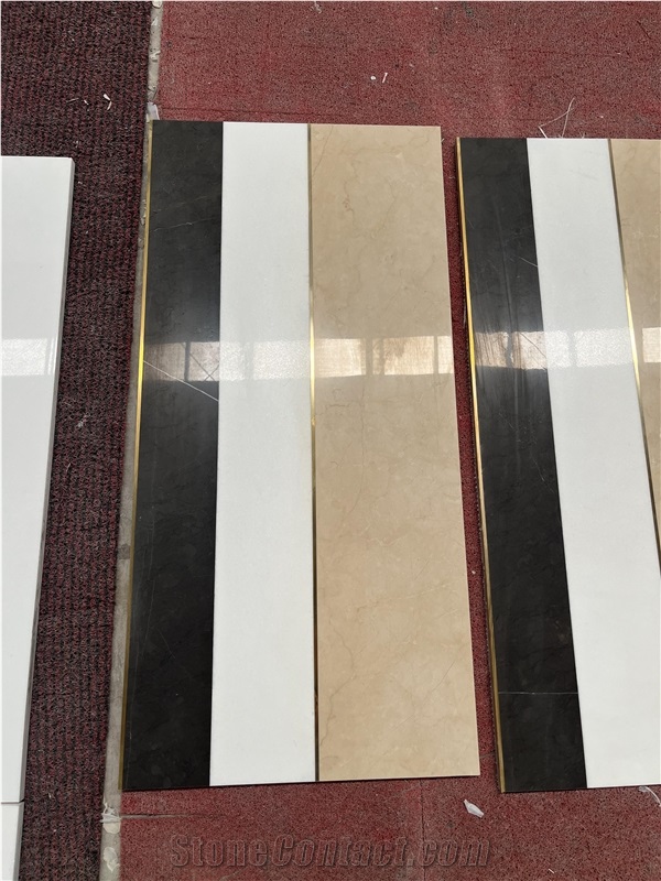 Thassos White And Black Marble Border Floor Skirting