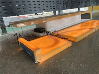 Yellow Onyx Stone Stairs Tread