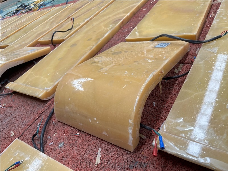 Yellow Onyx Stone Stairs Tread