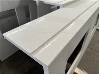 Custom Calacatta Quartz Bathroom Vanity Tops With Apron