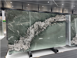 Brazil Dragon Green Quartzite Big Slabs Feature Wall Bookmatch