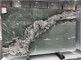 Brazil Dragon Green Quartzite Big Slabs Feature Wall Bookmatch