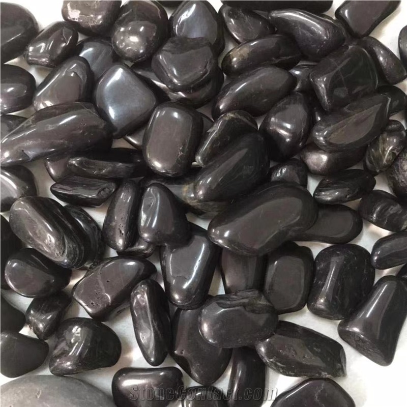Black Pebble Stone, High Polished Pebbles, River Stone