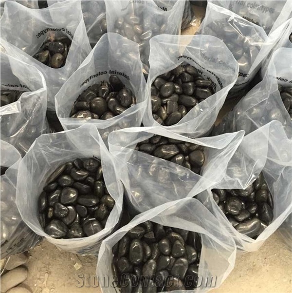 Black Pebble Stone, High Polished Pebbles, River Stone