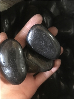 Black Pebble Stone, High Polished Pebbles, River Stone
