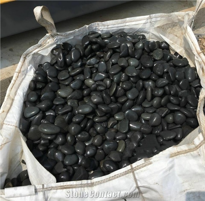 Black Pebble Stone, High Polished Pebbles, River Stone