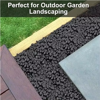 Black Pebble Stone, High Polished Pebbles, River Stone