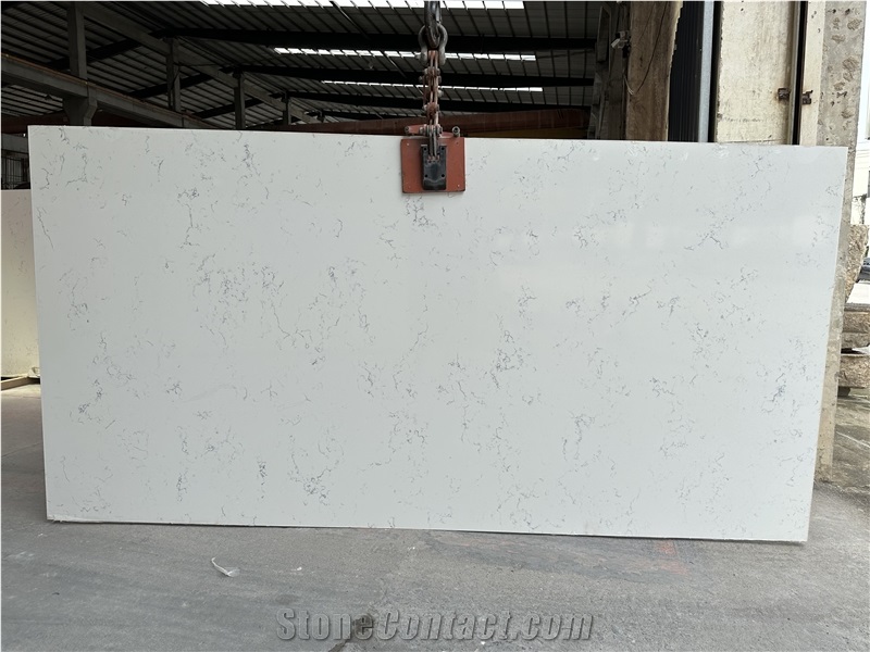 6001 Carrara White Quartz Stone Slab Quartz Tiles