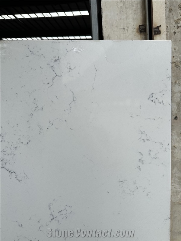 6001 Carrara White Quartz Stone Slab Quartz Tiles