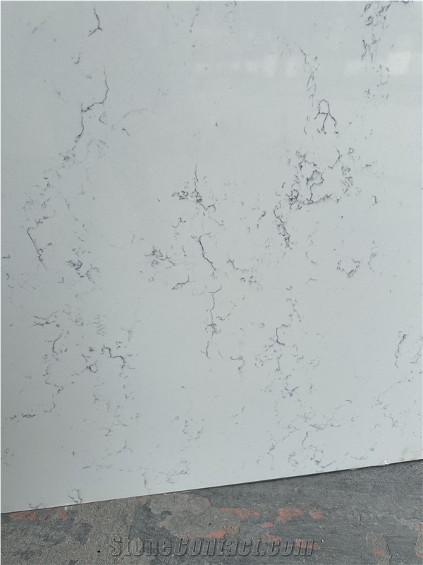 6001 Carrara White Quartz Stone Slab Quartz Tiles